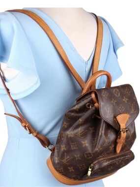 Louis Vuitton Monogram Mini Backpack in Brown and Tan Leather Trim